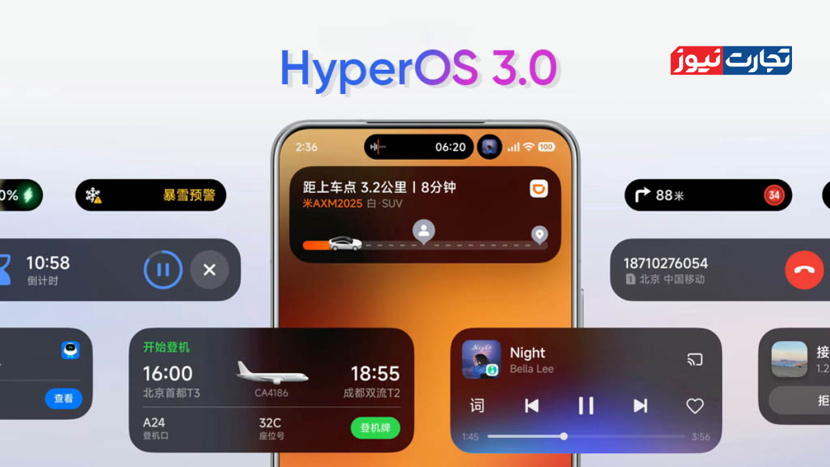 شیائومی HyperOS 3 را با «سوپر آیلند» و الهام از iOS معرفی کرد