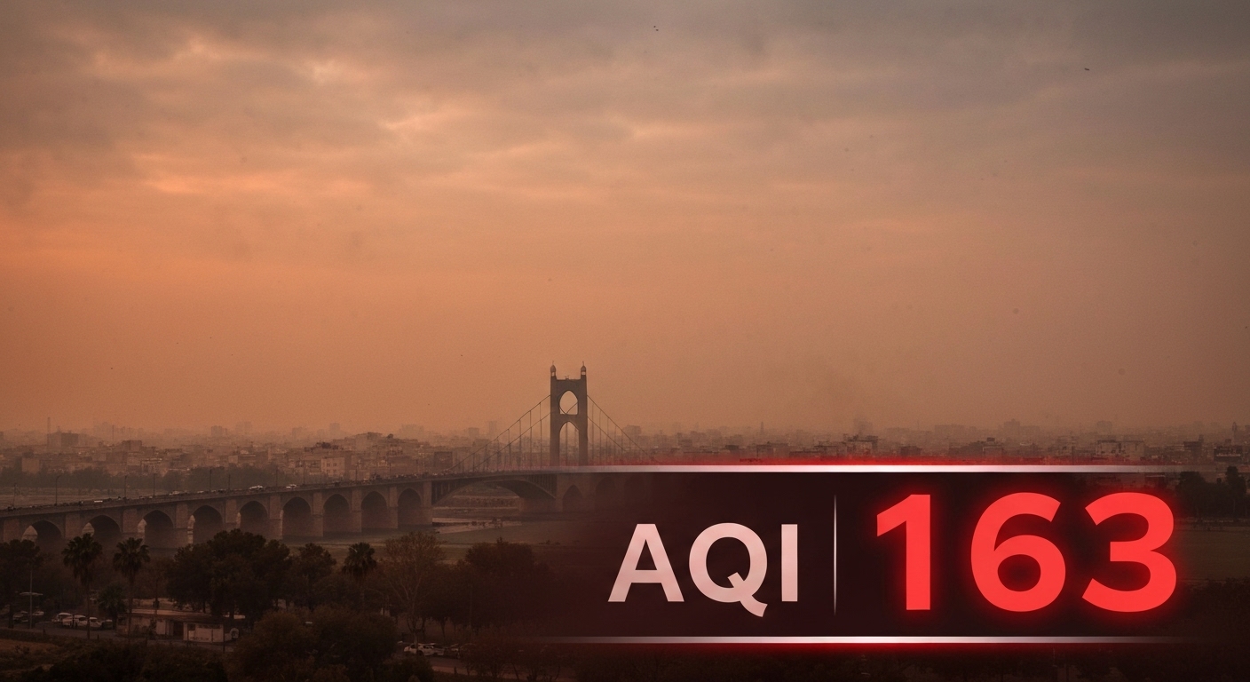 آلودگی هوای اصفهان در وضعیت قرمز؛ شاخص AQI به ۱۶۳ رسید