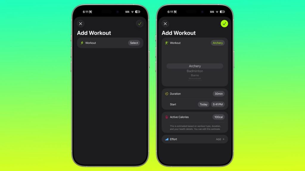 ساخت تمرین سفارشی در Fitness App