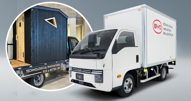 رونمایی BYD از کامیون برقی T35 در ژاپن؛ نوآوری با قابلیت سونا سیار و نیروگاه متحرک
