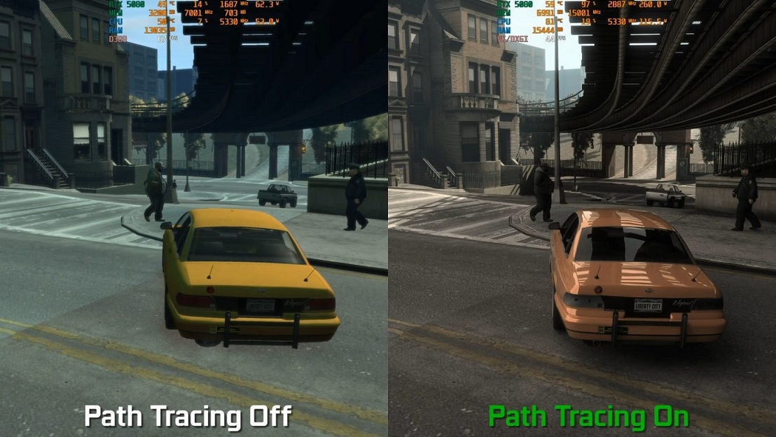 تصویری از ماد GTA 4 RTX Remix با قابلیت Path Tracing