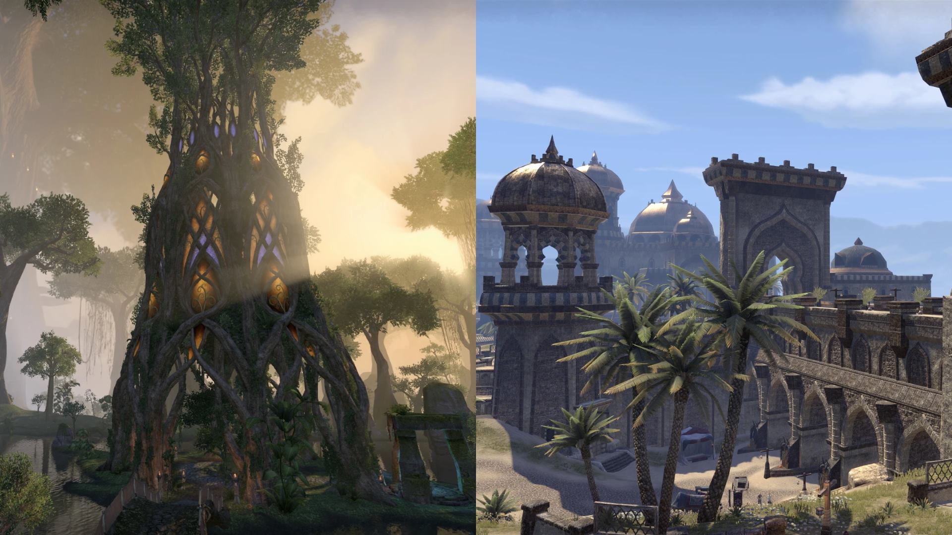 تصویر مقایسهای از همرفل و ولنوود در بازی The Elder Scrolls Online