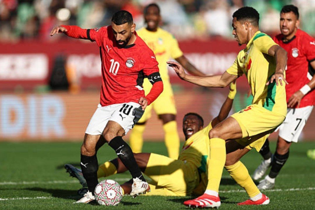 محمد صلاح در حال شادی پس از گلزنی برای مصر