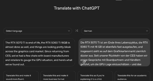 OpenAI با راهاندازی ChatGPT Translate وارد رقابت مستقیم با گوگل ترنسلیت شد