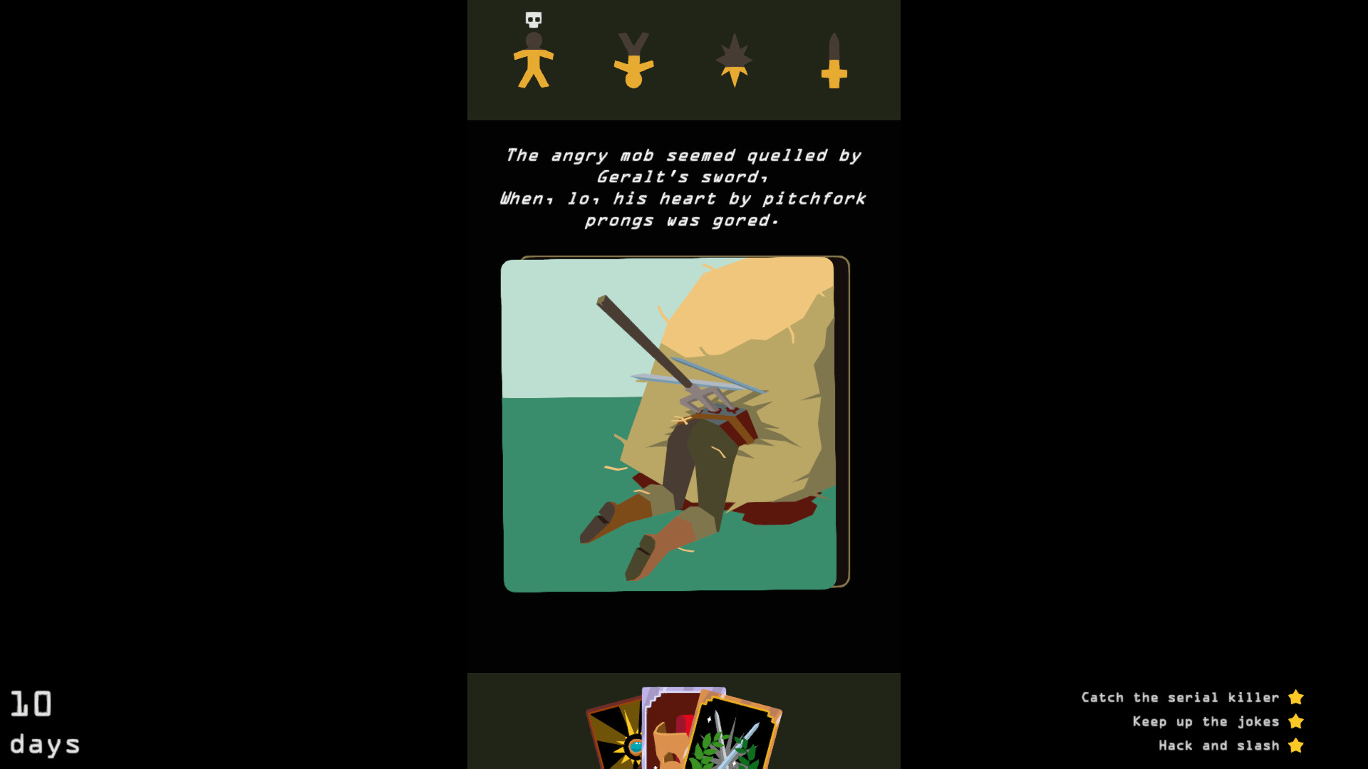 نمایی از مبارزات در Reigns: The Witcher