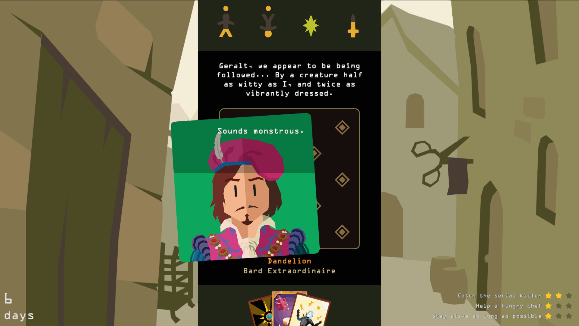 شخصیت دندلاین در Reigns: The Witcher